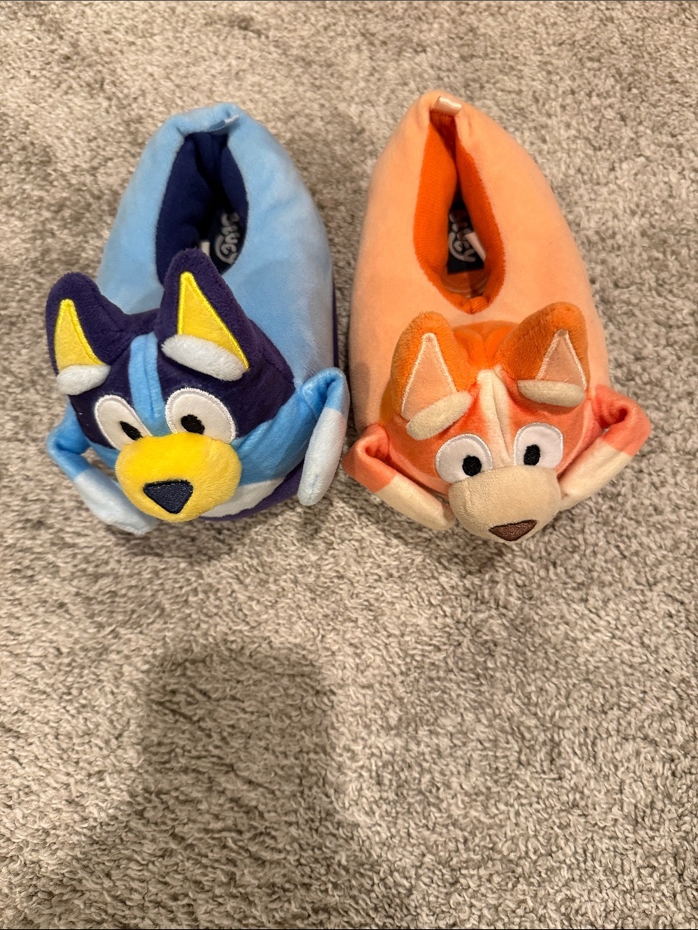 Kids Plush Animal Slippers - Blue and Orange